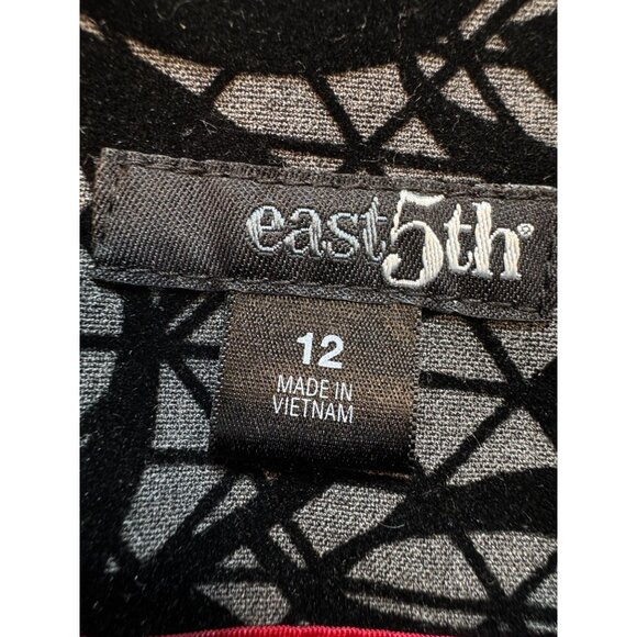 East 5th Womens A-Line Skirt Size 12 Black Gray Floral Whimsigoth Chic Boho - Picture 2 of 12